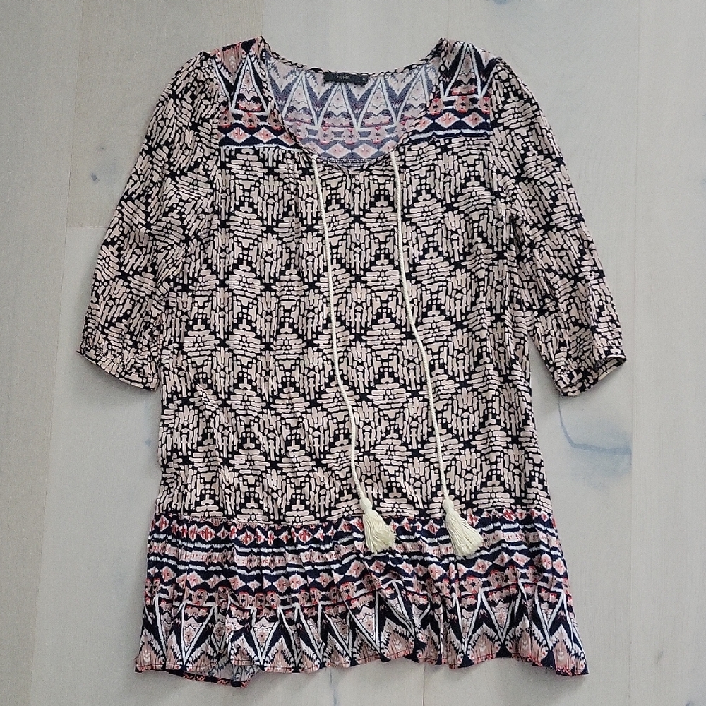 EUC Lulu's Black and Pink Patterned Mini Dress